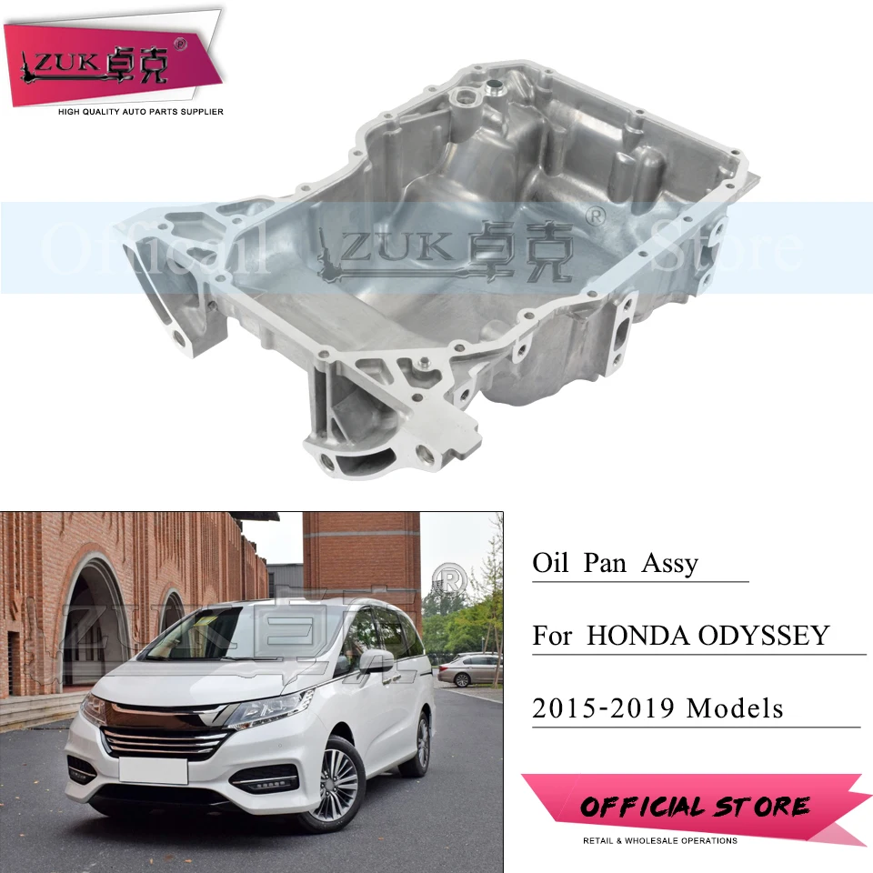 

ZUK For HONDA ODYSSEY RC3 2015 2016 2017 2018 2019 Aluminium Alloy Engine Oil Pan For Elysion RR8 2016 2017 2018 11200-5X6-J00