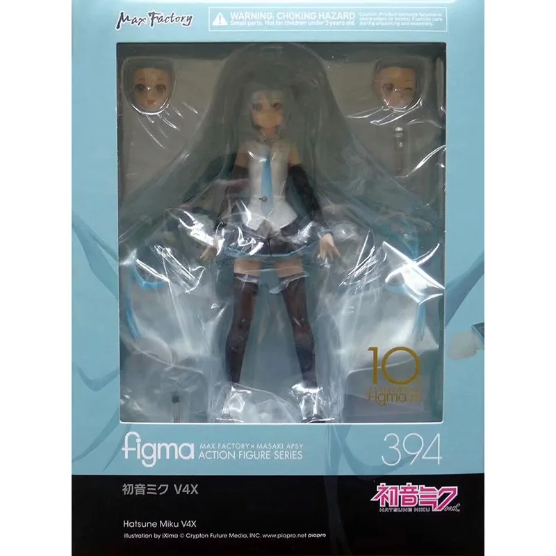 Виртуальная певица Мику Хацунэ Мику Figma 394# Hatsune V4X Мобильная фигурка для трансплантации лица гаражный набор