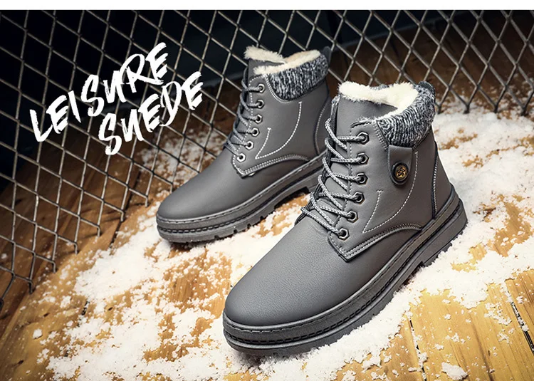 Winter Boots For Men Ankle Boots Casual Shoes Men Male Winter Shoes New Snow Boots Keep Warm With Fur Sneakers Men Footwear
