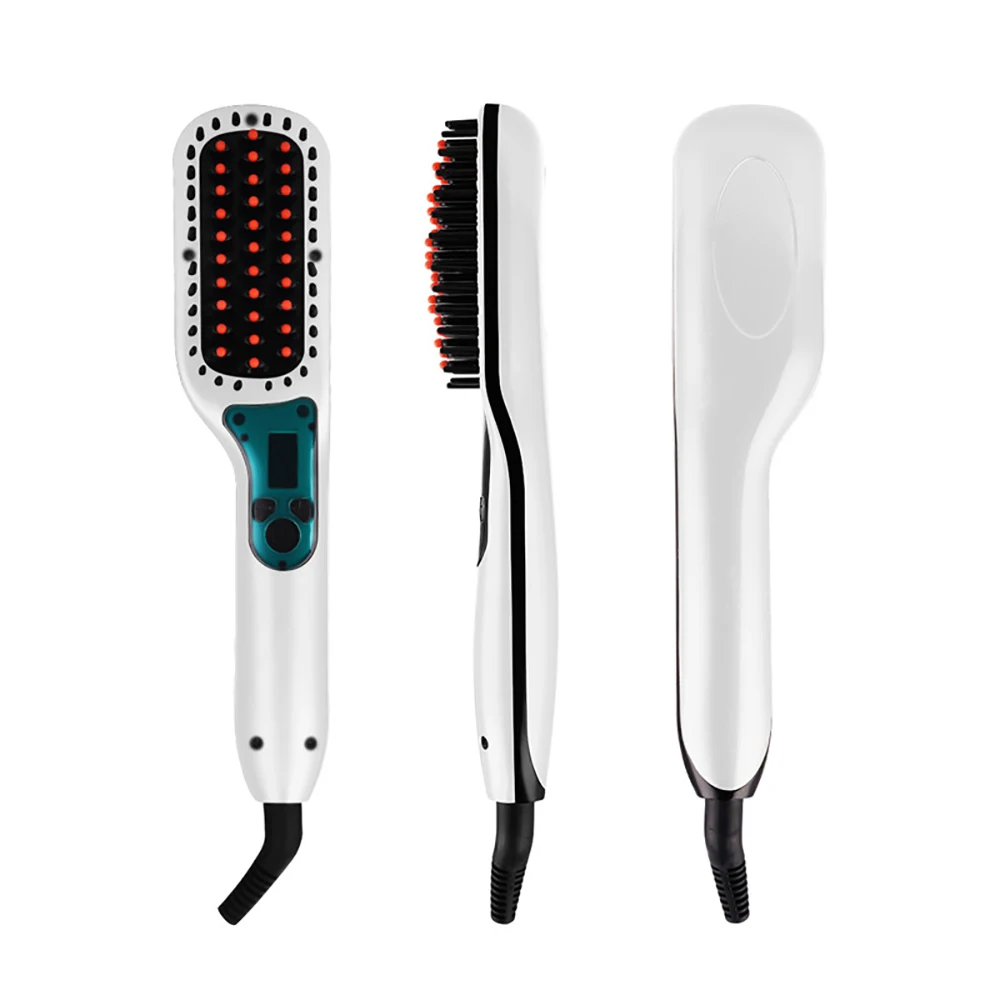 Ionic Multifunction Electric Hair Brush Straightener Comb Heated Ceramic Straightening Styling Shape Fluffy Straight