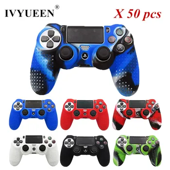 

IVYUEEN 50 pcs for PlayStation Dualshock 4 PS4 Pro Slim Anti-slip Silicone Skin Controller Case & Stick Thumb Grips Caps Cover