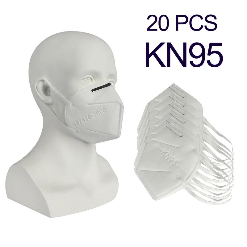 

Fast delivery 20 Pc KN95 Breathable Mask For Adult Virus Protection Reusable Face Mouth Prevention Of Influenza Health Care Mask
