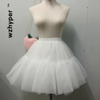 

Girl Lolita Dress White Underskirt Women White Short Underwear Dress Ball Gown Bublble Skirt Petticoat