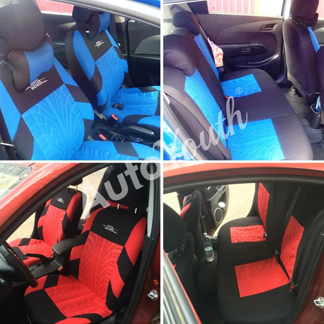 AUTOYOUTH Brand Embroidery Car Seat Covers Set Universal Fit Most Cars Covers with Tire Track Detail Styling Car Seat Protector 5