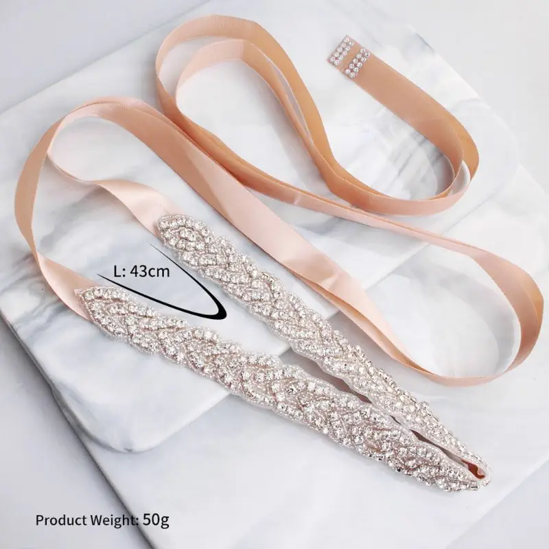Luxury Jeweled Bridal Waist Belt Applique Rhombus Rhinestone Women