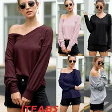 Для женщин вязаная туника с v-образной горловиной свободные Фонари длинный рукав, для йоги рубашки для мальчиков