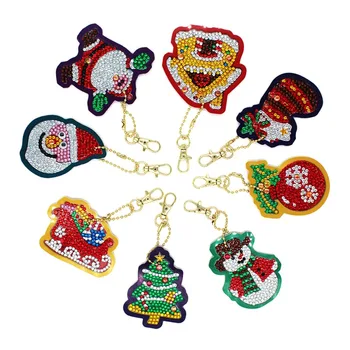 

5D Diamond Painting Keychain Rhinestone Embroidery Pendant DIY Craft Kits Diamond Painting Cross Stitch Key Chain Accessory