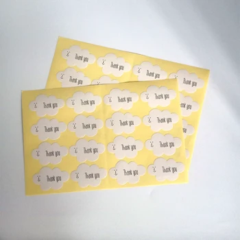 

1600pcs/lot Thank You with White Cloud Shape design Seal Stickers For Package Baking DIY Gift Stickers