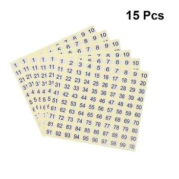 

15 Sheets Round Sticker Self-adhesive Label Paper Number Stickers Labels DIY Decoration Sticker Digital Label 1-100