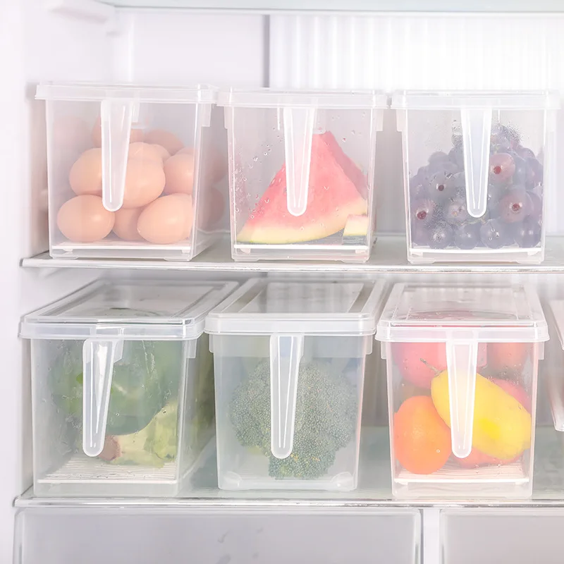 Ящик для хранения продуктов питания контейнер в холодильник Коробки Кухня пластиковый контейнер для фруктов и овощей яйцо чехол зерна контейнеры 28X13X15,5 см