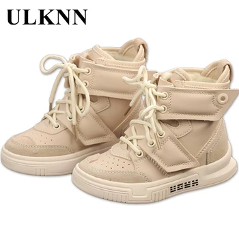 

ULKNN 2020 Children's Leather Sneakers New Winter Autumn Baby Boys Girls Casual Shoes Soft Bottom Keep Warm Szie 26-37