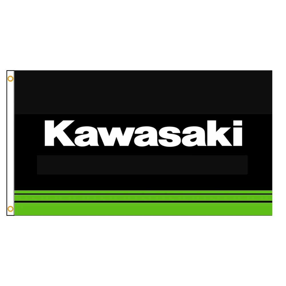 Флаг для мотогонок Kawasaki из полиэстера односторонний декоративный флаг и баннер