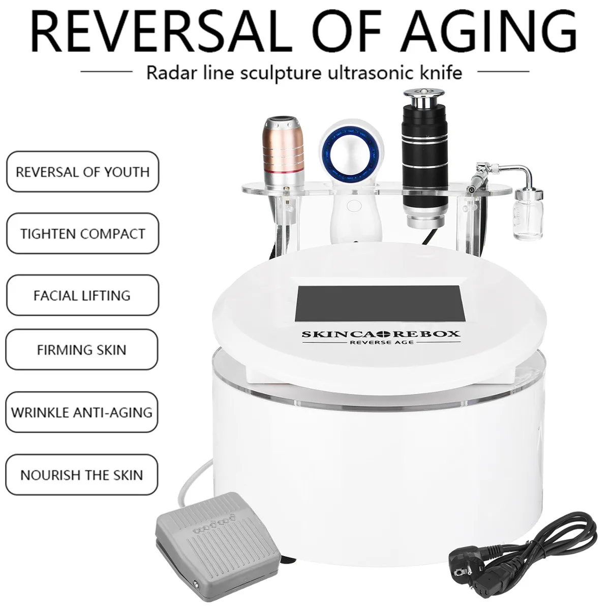 

Ultrasonic Face Cleaning Blackhead Removal New Ultrasonic Radar Line Carve Machine V-shape Face Skin Tightening Lifting Beauty