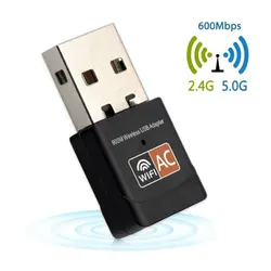 Adaptateur Wifi USB 600mbps Lan, Dongle récepteur Wifi AC, antenne Ethernet PC 5 Ghz sans fil externe 