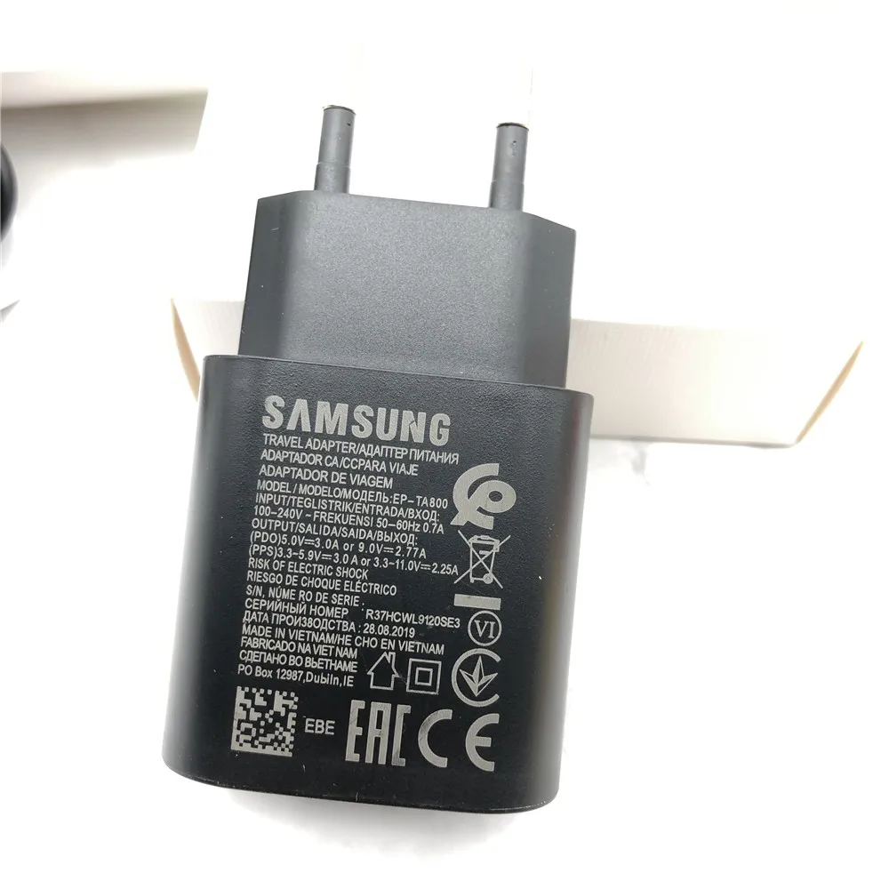 samsung note10 PRO 5G зарядное устройство 25 Вт ЕС супер быстрая зарядка дорожный адаптер type c кабель для samsung Galaxy s10 S9 a50 a70