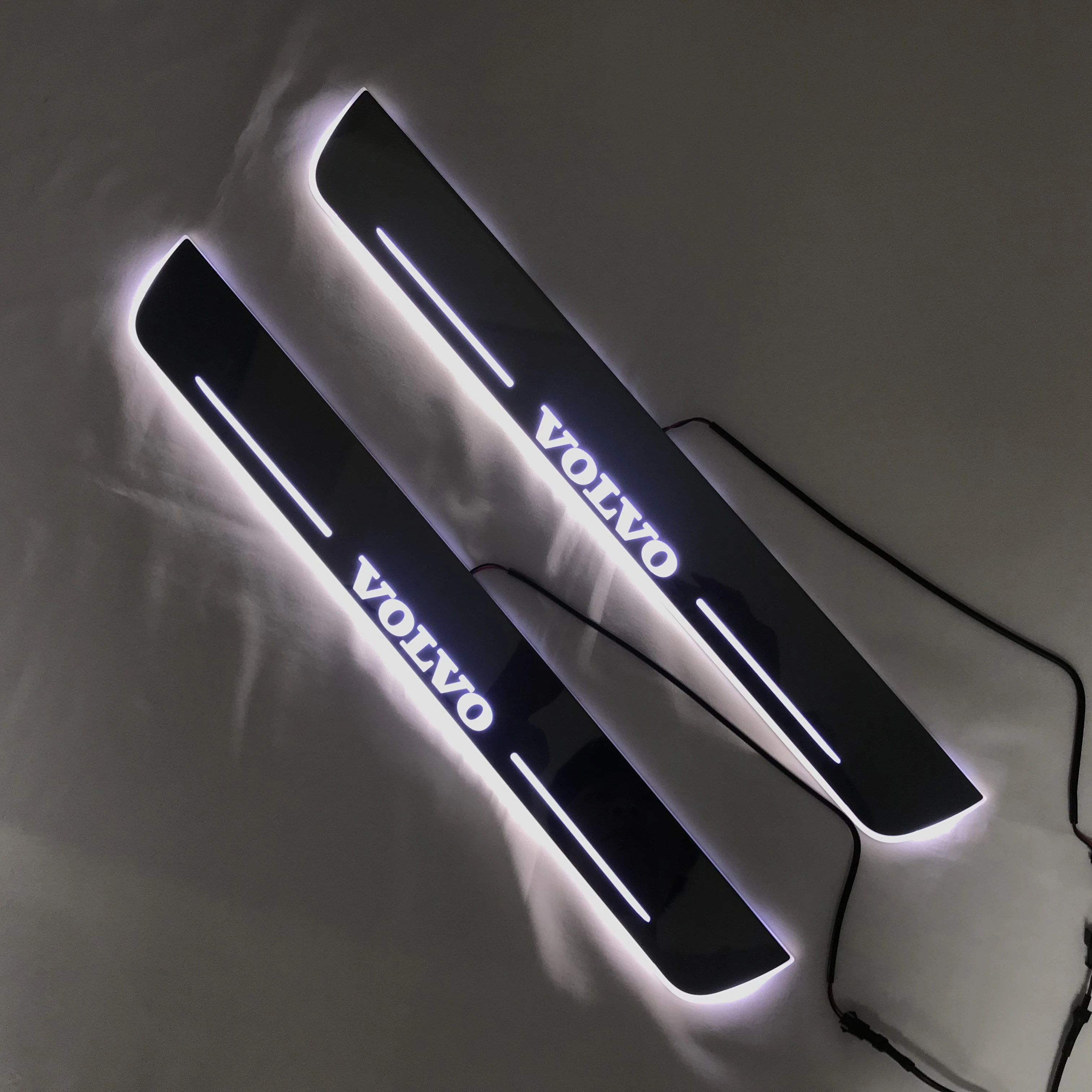 

RQXR led moving door scuff for volvo V40 dynamic door sill plate flat lining overlay flow/fixed light