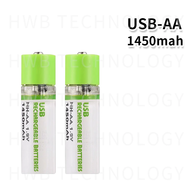 4 шт портативный аккумулятор АА 1450mAh 1,2 v USB перезаряжаемые батареи USB ячейка AA перезаряжаемый аккумулятор светодиодный индикатор w Розничная коробка