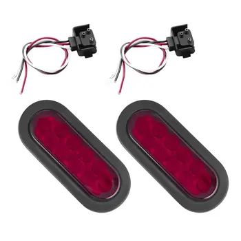 

New 2pcs Long-lasting Low Power Consumption 10 LED Waterproof Oval Stop/Turn/Tail Warning Light for Truck Trailer Boat