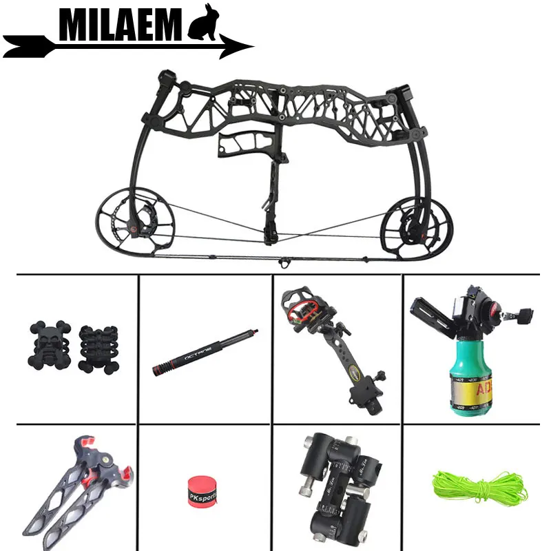 

40-60lbs Archery Compound Bow Steel Ball Dual-purpose Bow IBO370FPS Triangle Pulley Catapult Bowfishing Bow Shooting Accessories
