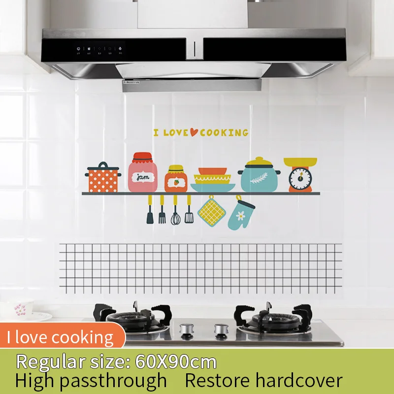 K 60x90cm 30/60*90 см Кухня маслостойкие настенные наклейки плита высокая температура Водонепроницаемая плитка шкаф диапазон вытяжка отремонтированные обои - Цвет: K 60x90cm