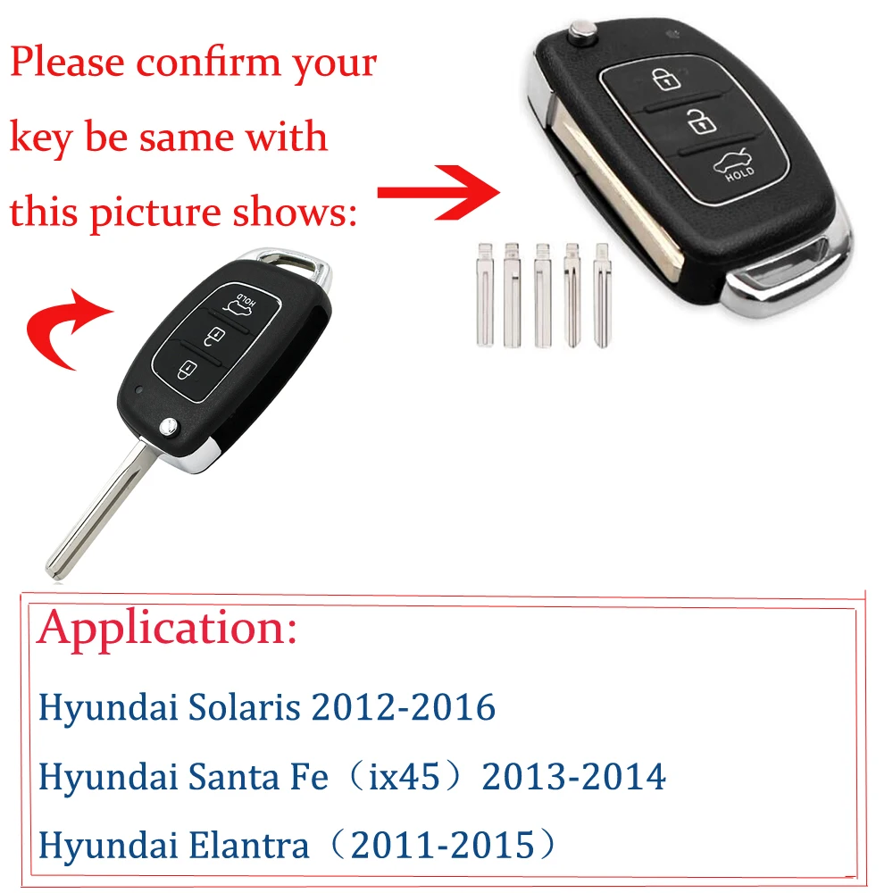 Чехол для ключей автомобиля для hyundai i20(2012-) i40(2012-) Santa Fe(ix45) 2013- флип-пульт дистанционного ключа Чехол Набор 3 кнопки