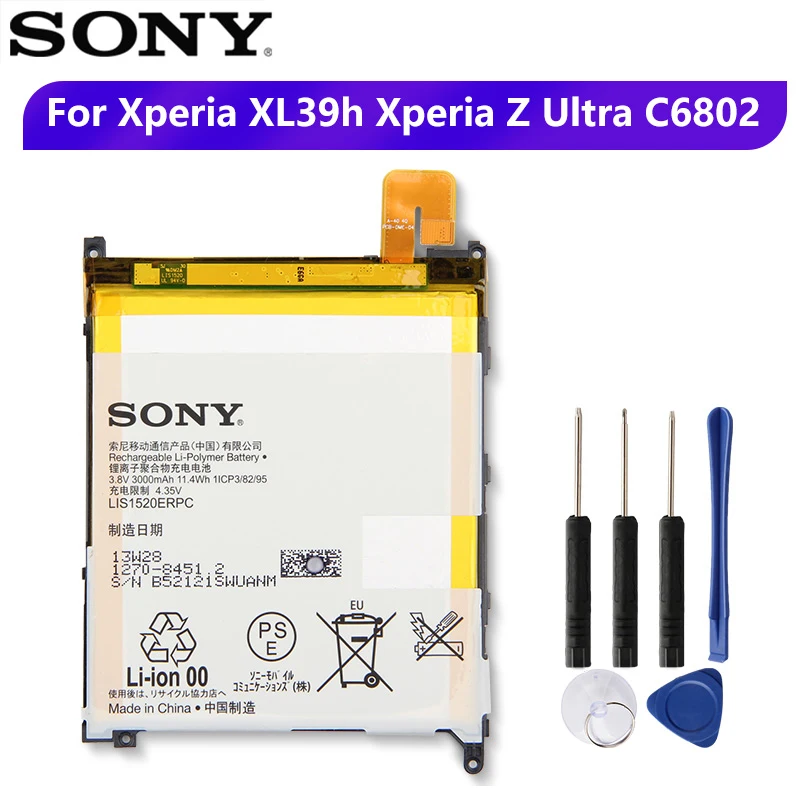 Оригинальный запасной аккумулятор SONY LIS1520ERPC для Sony XL39h Xperia Z C6802 Ultra C6833 Togari L4 ZU