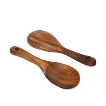 Длинная ручка Акация мангиум рисовая Ложка деревянная весло каша суп совок посуда для дома кухня