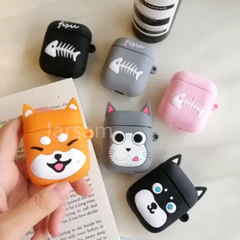 

Cartoon Pet dog Wireless Earphone Case For AirPods 2 Silicone Charging Headphones Cases For Airpods Protective Cover
