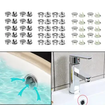 

20pcs Bathroom Basin Sink Overflow Cover Round Insert Wash Basin Ring Hole Cover Cap Replacement Accessories