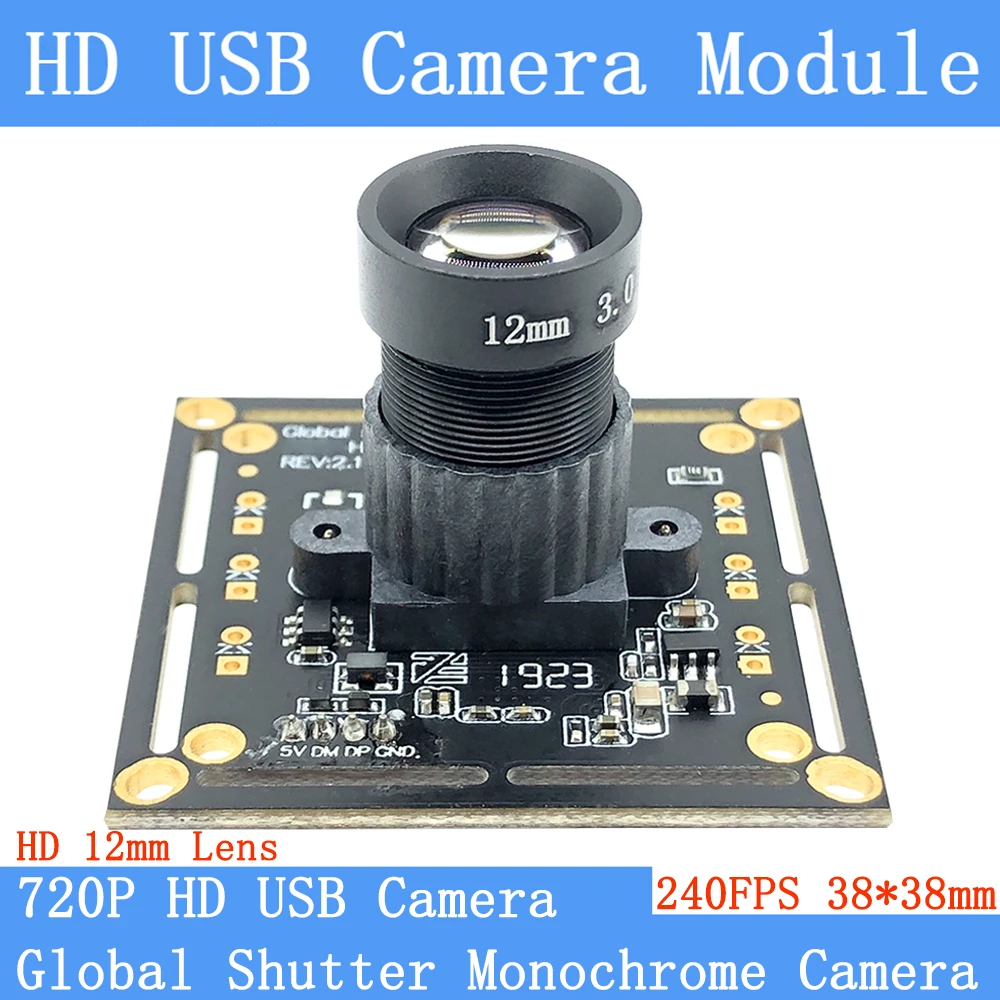 Plug Play Hd 1fps 240fps Usb Camera Module Wide Angle 7p Global Shutter Monochrome Otg Uvc Usb Surveillance Webcam Linux Aliexpress