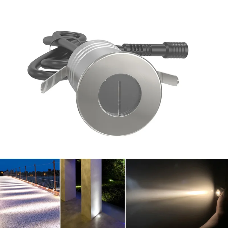 IP67 Underground Buried LED Light New 12VDC 1W 3W Outdoor Ground One Beam Style Lamp Indoor Floor Lighting Hole-cut D30mm | Освещение