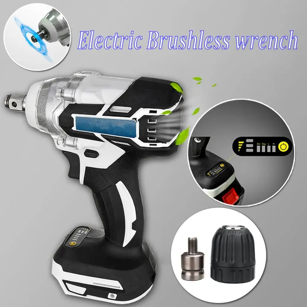 

Electric Hammer Cordless Drill 10mm Mandrel+ Adapter 19800mAH 240-520NM Adjusted 18V 1280W Brushless Wrench Drill Accessories