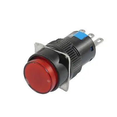 

250VAC/3A 30VDC/5A SPDT 3 Terminals Latching Red Round Push Button Switch