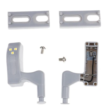 

Hot sale 2 pcs 3LED Under Cabinet Light Universal Wardrobe Light Sensor Led Armario Inner Hinge Lamp For Cupboard Closet Kitchen