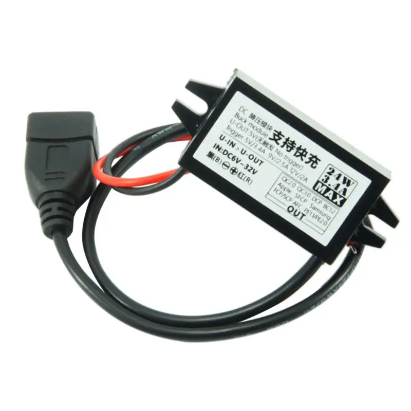Модуль преобразователя DC-DC вход 6 В ~ 32 до 5 12 24 Вт USB понижающий Адаптер выходной
