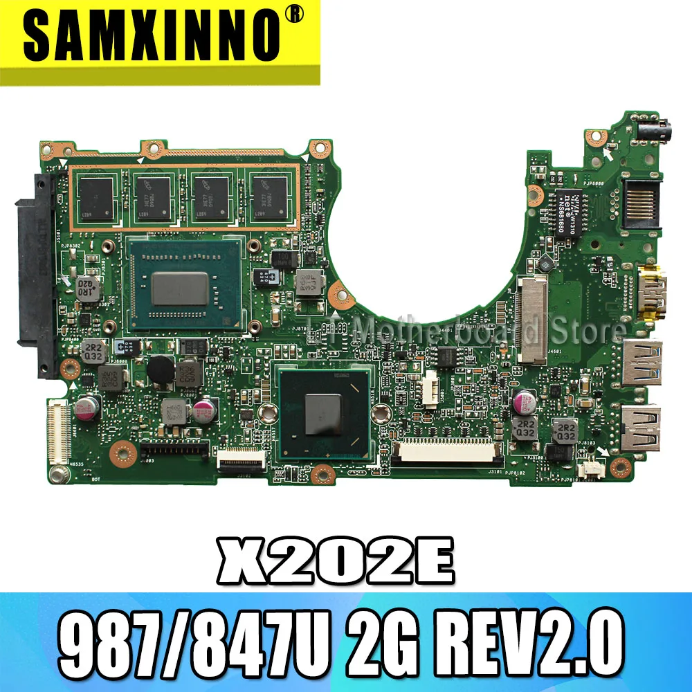 Материнская плата X202E 987/847U 2G REV2.0 для ASUS X201E X202E S200E материнская плата для ноутбука X202E материнская плата X202E тест материнской платы ОК