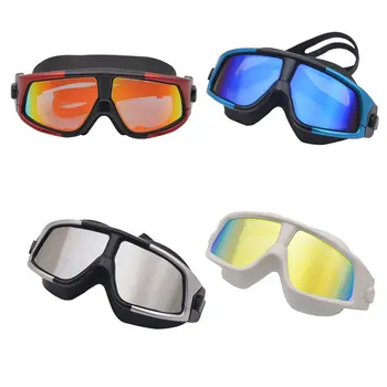 

Adult Large Frame Waterproof Fog Swimming Goggles Comfortable Silicone Anti-Ultraviolet Plating Flat Light Diving Goggles