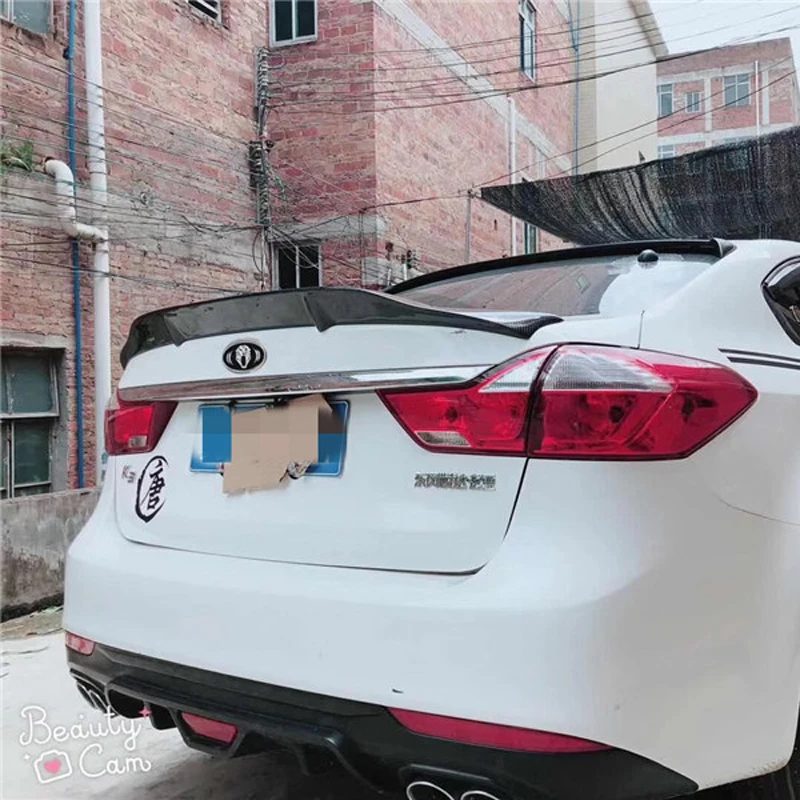 

car-styling R style luster Carbon Fiber/FRP Rear Trunk Spoiler Wing Fit For For KIA K3 2016 - UP