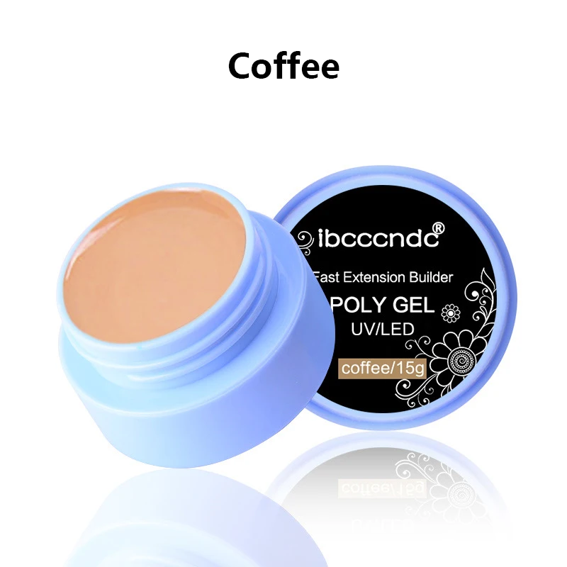 Coffee Гель полигель прозрачное белое украшение для ногтей Светодиодный УФ Замачивание акриловый поли гель быстрое строительство расширение жидкость для ногтей профессиональный - Цвет: Coffee