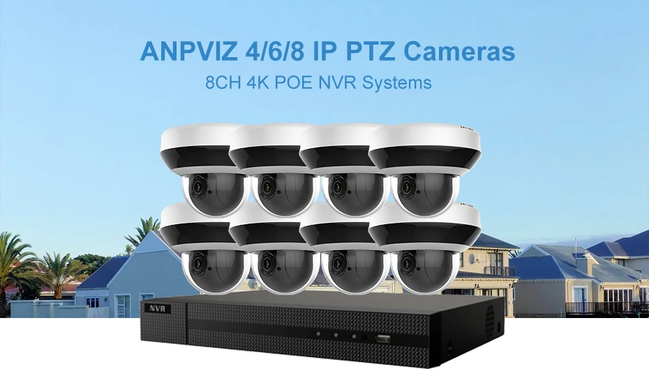 UniLook 8CH NVR 4MP 4X Оптический 16X цифровой зум POE Комплект ip-камеры для дома/на открытом воздухе система безопасности CCTV видеонаблюдение NVR