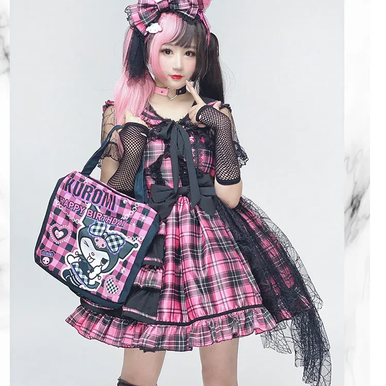 Harajuku Plaid Lolita Mini Dress by 