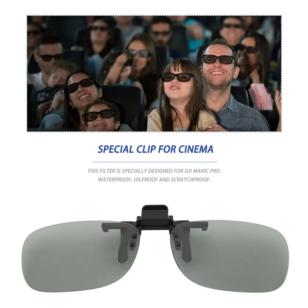 Professional 3D Light Weight Man Woman Clip On Type Passive Circular 3D Glasses Clip For 3D TV Movie Cinema..