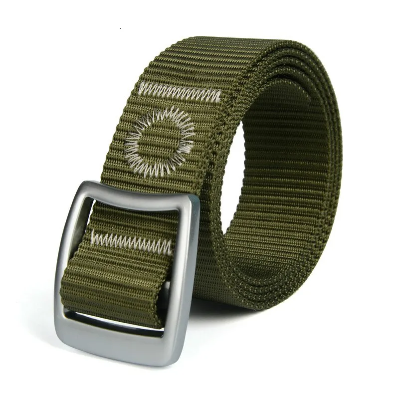 Ремень брезентовый мужской для джинсов модный пояс с широкой талией чёрный