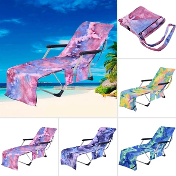 

Beach Towels Portable Beach Pool Sun Lounge Chair Cover Bath Towel Bag 2 Pocket Patio Chaise Lounge Chair Covers Outdoor Towel