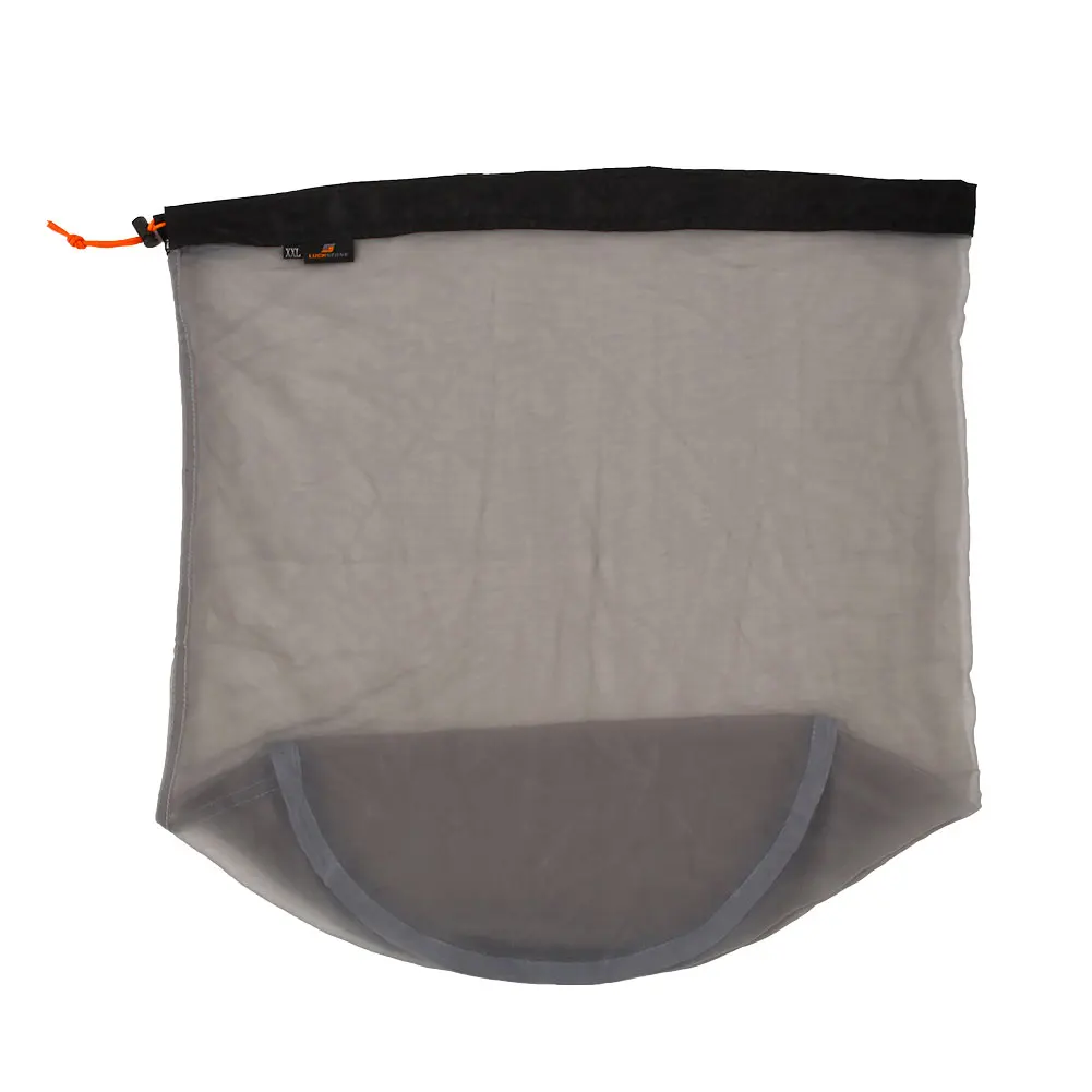 Путешествия Кемпинг Спорт Сверхлегкий сетки Drawstring сумка для хранения инструмент черный XXL