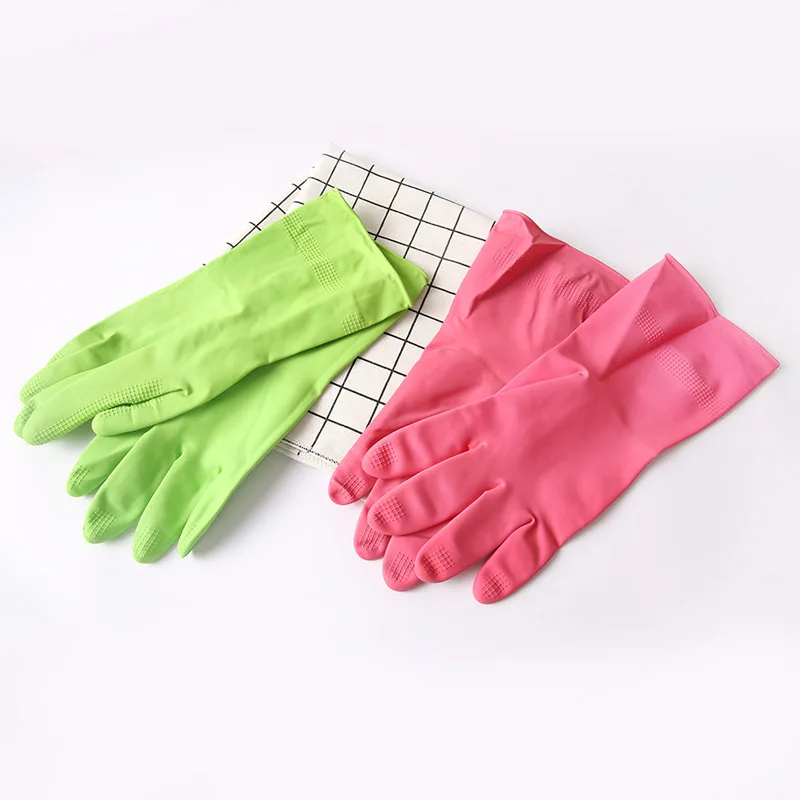 [Hot Sales] Monochrome Latex Gloves Domestic Cleaning Waterproof Antifouling Durable Cleaning Household Wash Dishes Gloves