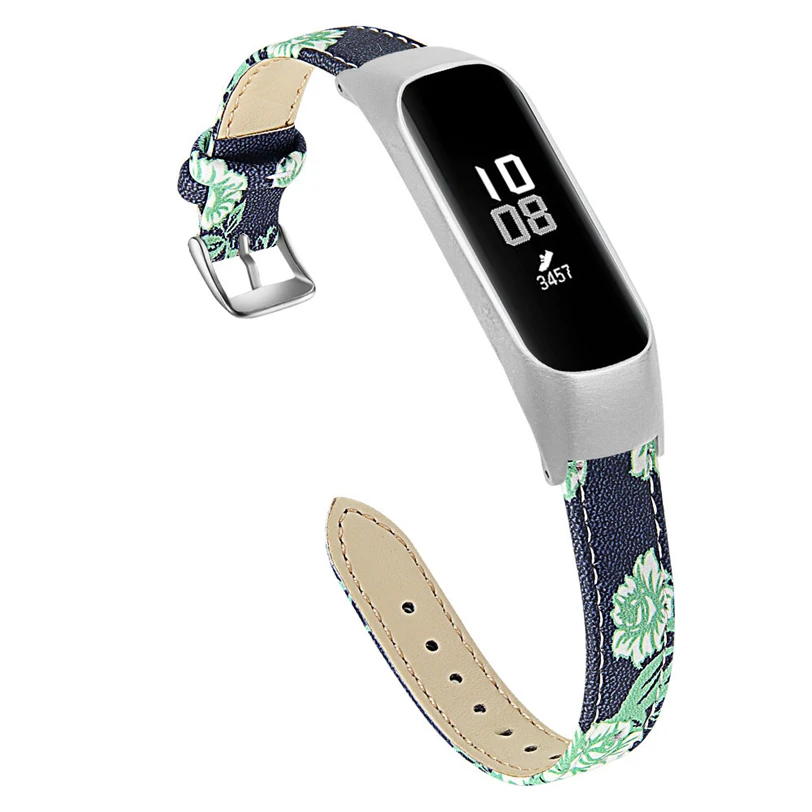 CARPRIE Стильный кожаный ремешок с цветочным принтом для samsung Galaxy fit-e R375+ металлическая рамка 907