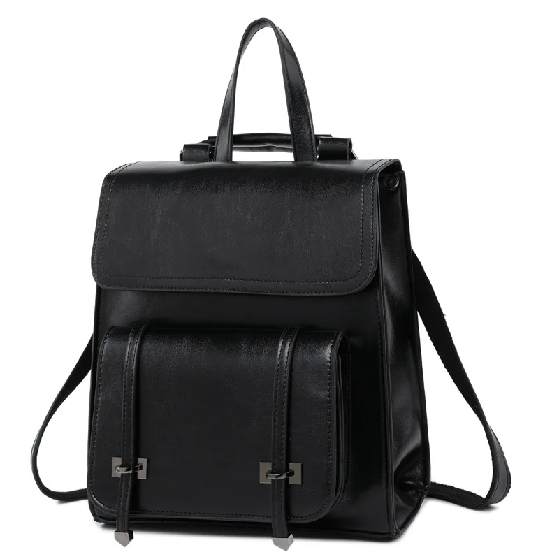 

2020 New Spring Dress Women Split Leather Backpack Solid Four Color Large Capacity Wear-resistant Rivet Boston Backpack