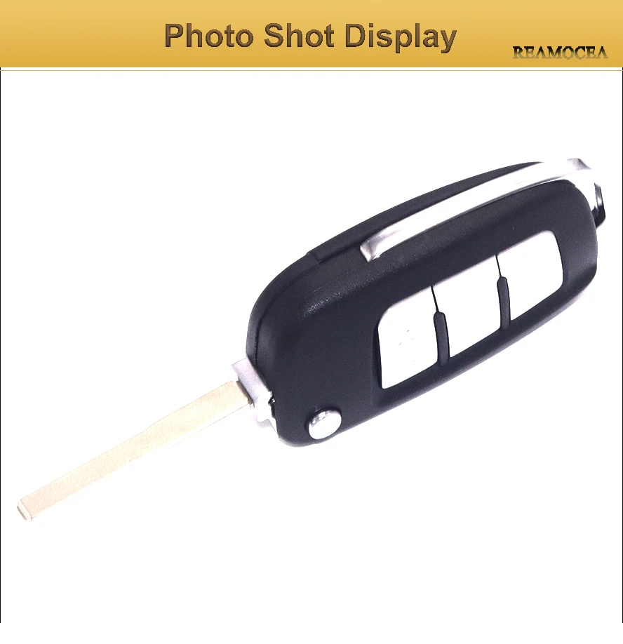 Reamocea 3 Button Modified Flip Folding Remote Key Flip Fob Shell  Fit For Ford Fiesta Focus Mondeo Galaxy Kuga S-Max C-Max 2010 (6)