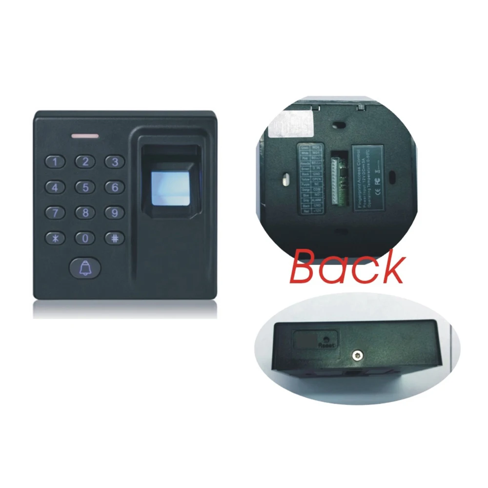 Отпечатков пальцев контроллер доступа+ RFID считыватель+ пароль, избегайте программного обеспечения, простой и практичный+ 10 шт. ID карты